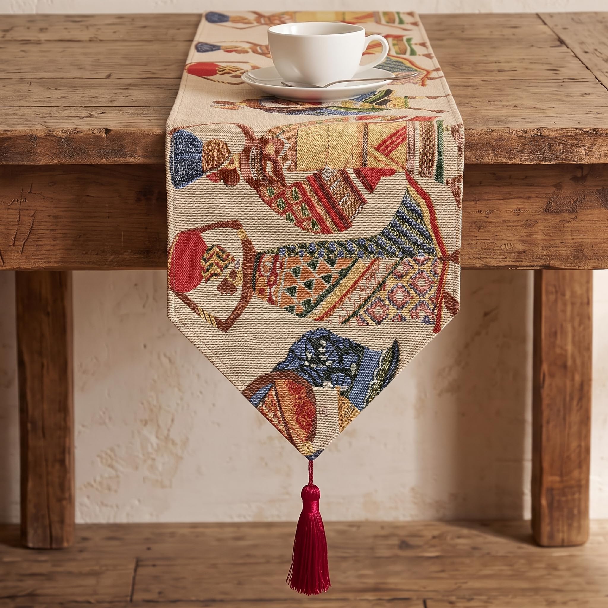 DaDa Bedding Elegant Tapestry Table Runner - Dancing Women Festive Celebrate Kwanzaa