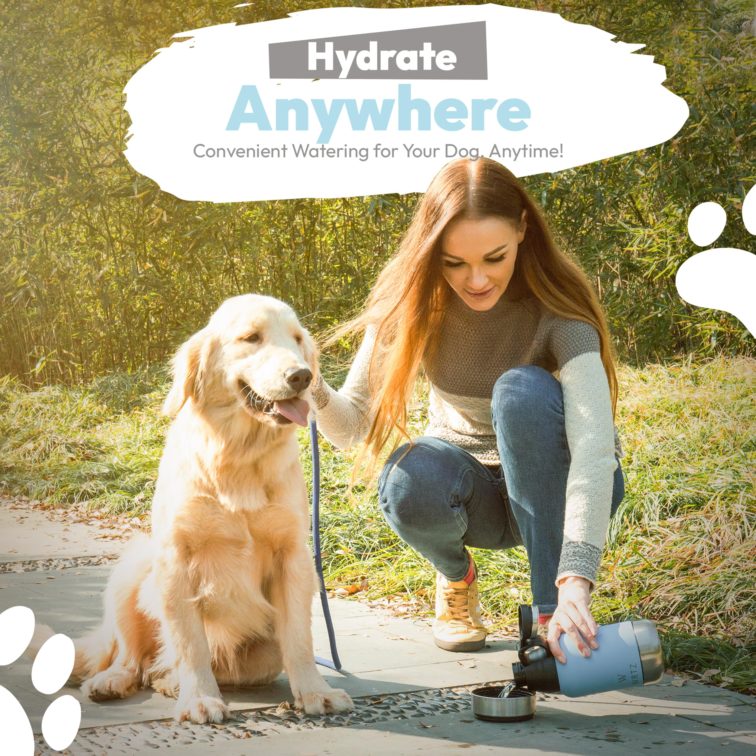 Amazon.com : WRTZ Portable Dog Water Bottle with 2 Removable Water