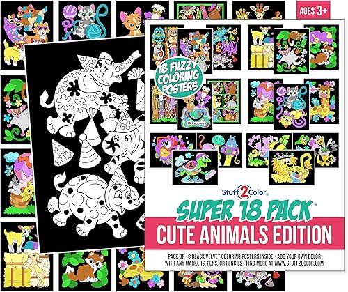 Super paquete de 18 carteles para colorear (edición de animales lindos)  Kit de arte y manualidades para niños, niñas y niños  Perfecto para niños disponible en Yaxa Colombia