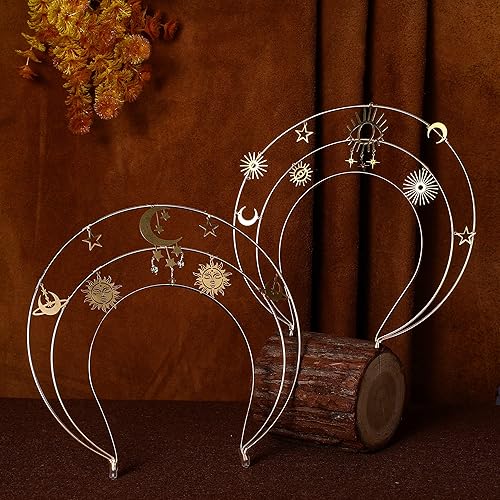 Miniatura 6 de Gold Halo Crown Headband Virgin Mary Headpiece Wedding Goddess Tiara Celestial Hair Accessory