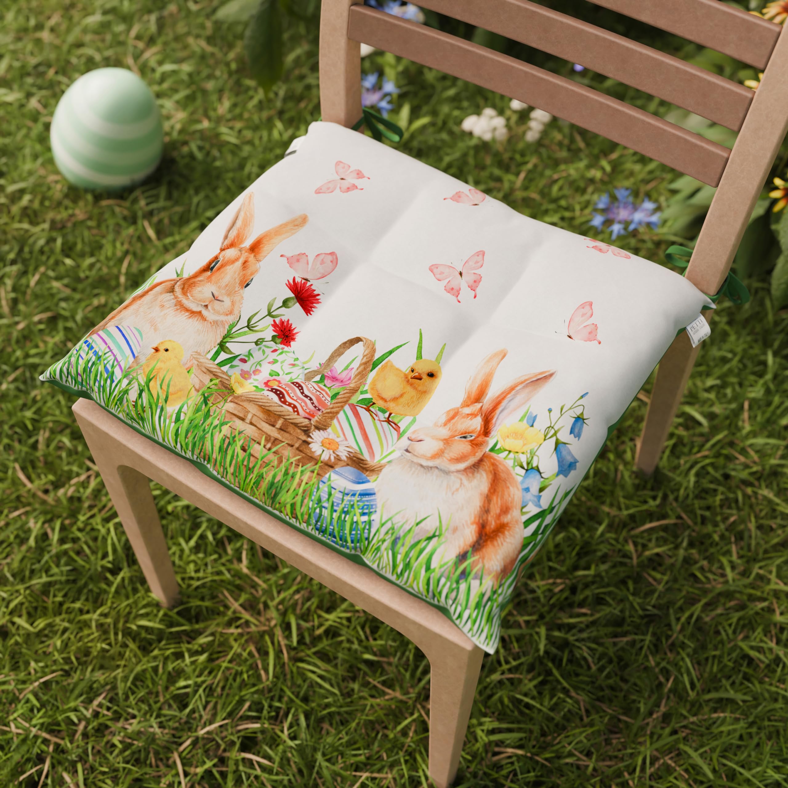 Magpie Fabrics Set Di 2 Cuscini Per Sedia Per Esterni E Interni - 43,2x40,6x5,1 Cm, Con Lacci, Impermeabili, Antimacchia, Colore Nero - 5