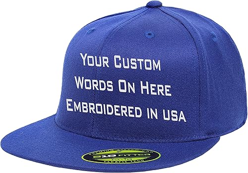 Miniatura 7 de Personalizado Flexfit 210 Personalize Hat Add Your Own Text Bordado Flat Bill