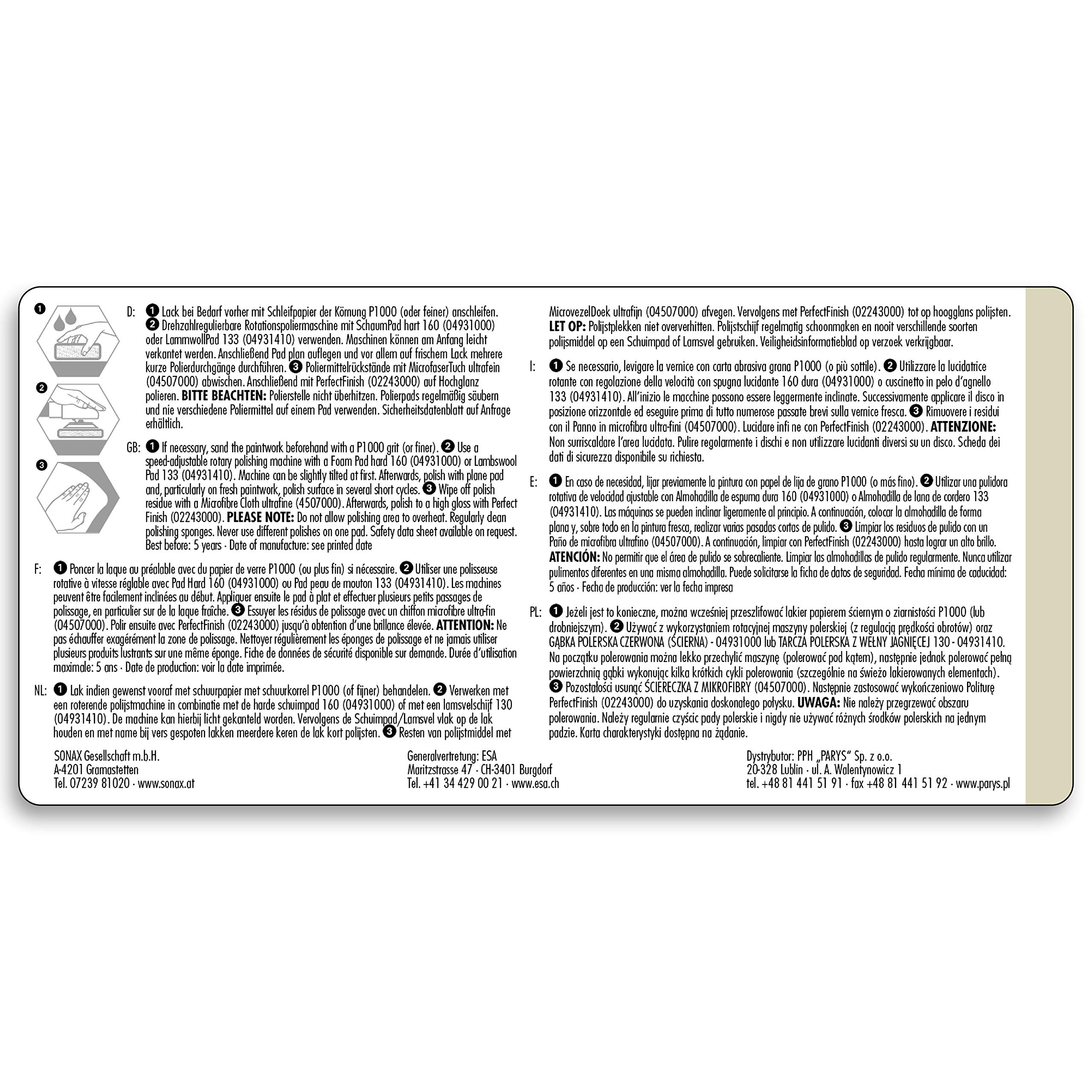 SONAX PROFILINE CutMax (250 ML) | Polissage abrasif puissant avec un bon développement de brillance pour les peintures fortement vieillies ou rayées