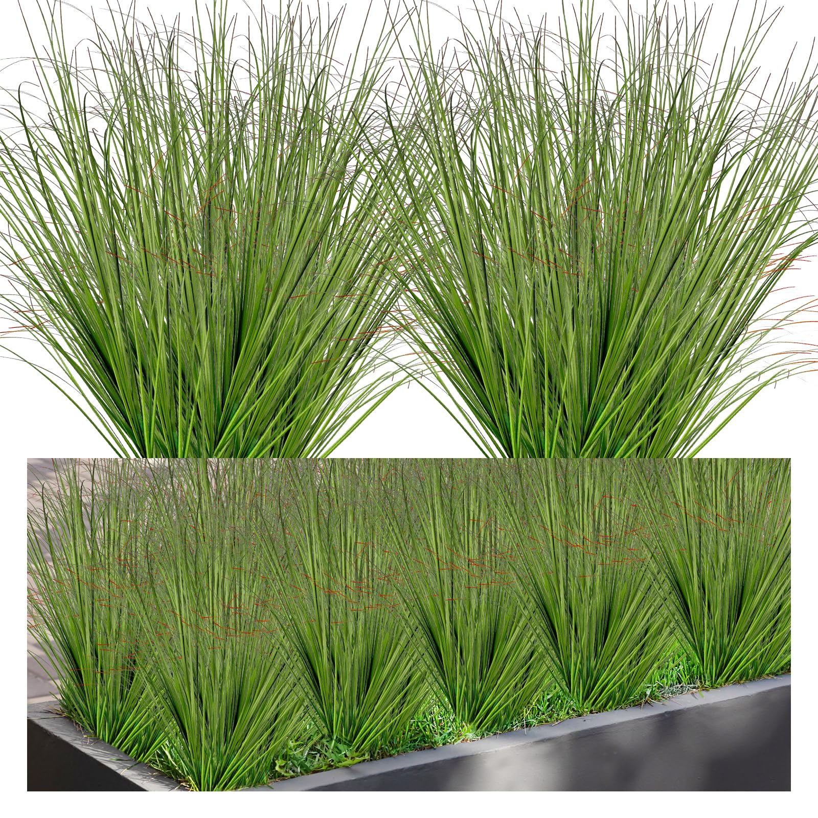 Amazon.de: JABNOW 16 Bndel Knstliche Grser wie echt Wetterfest  Knstliche Pflanzen, 50cm Grn Kunstgras Auenbereich Kunstpflanzen fr  Drauen Dekoration Blumenkasten und Garten