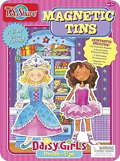 Daisy Girls Dress Up Magnetic Tin Playset with 3 Illustrated Magnet Sheets and Dual Playscenes TS Shure 50255, Multicolor - Buy now