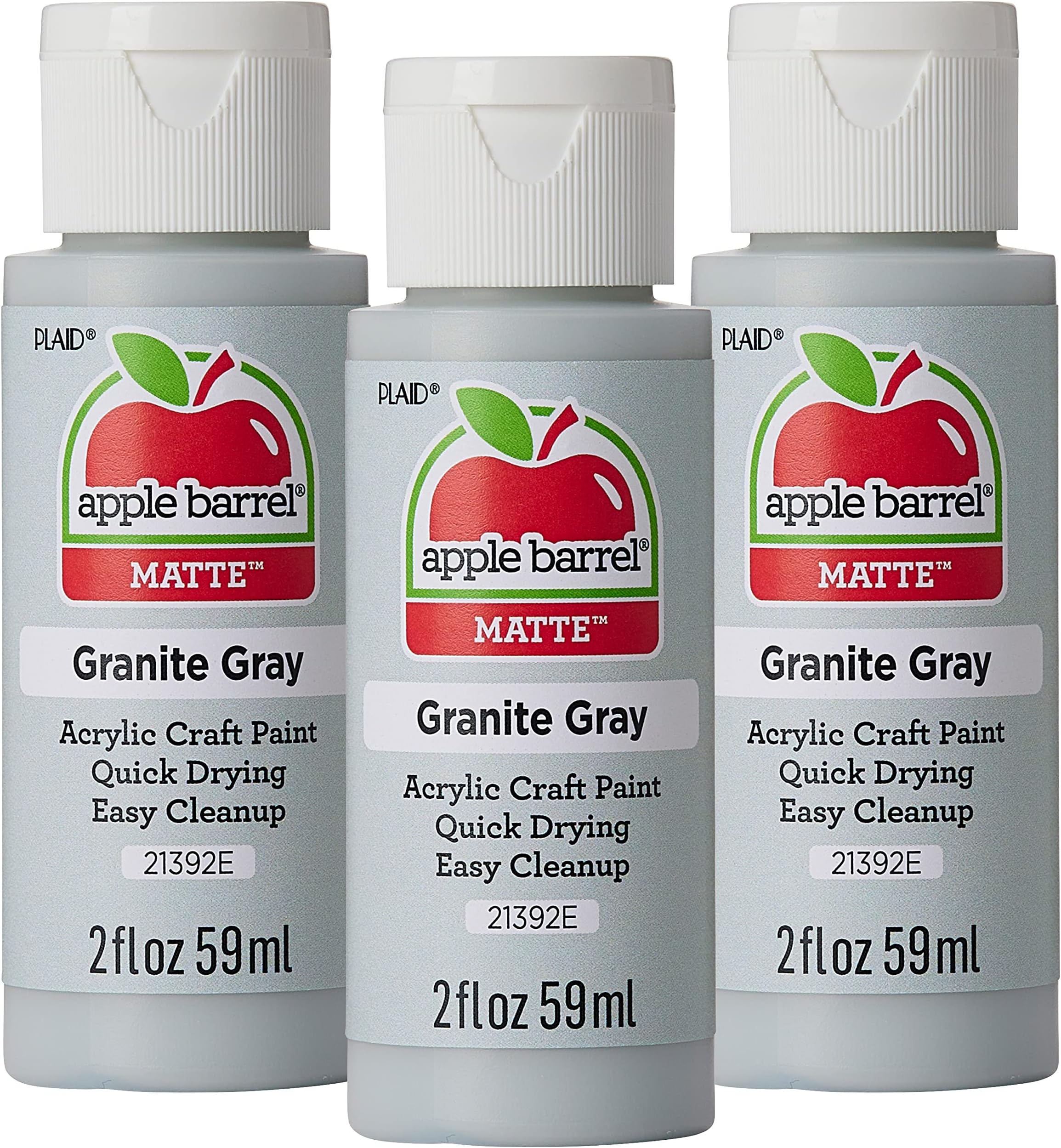Apple Barrel Acrylic Paint, Granite Grey 2 oz, 21392EA- (Pack of 3)