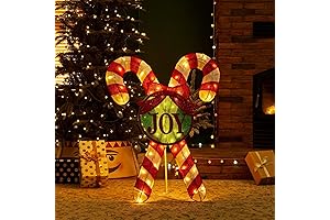 Glitzhome 35.5" H Lighted Christmas Candy Cane