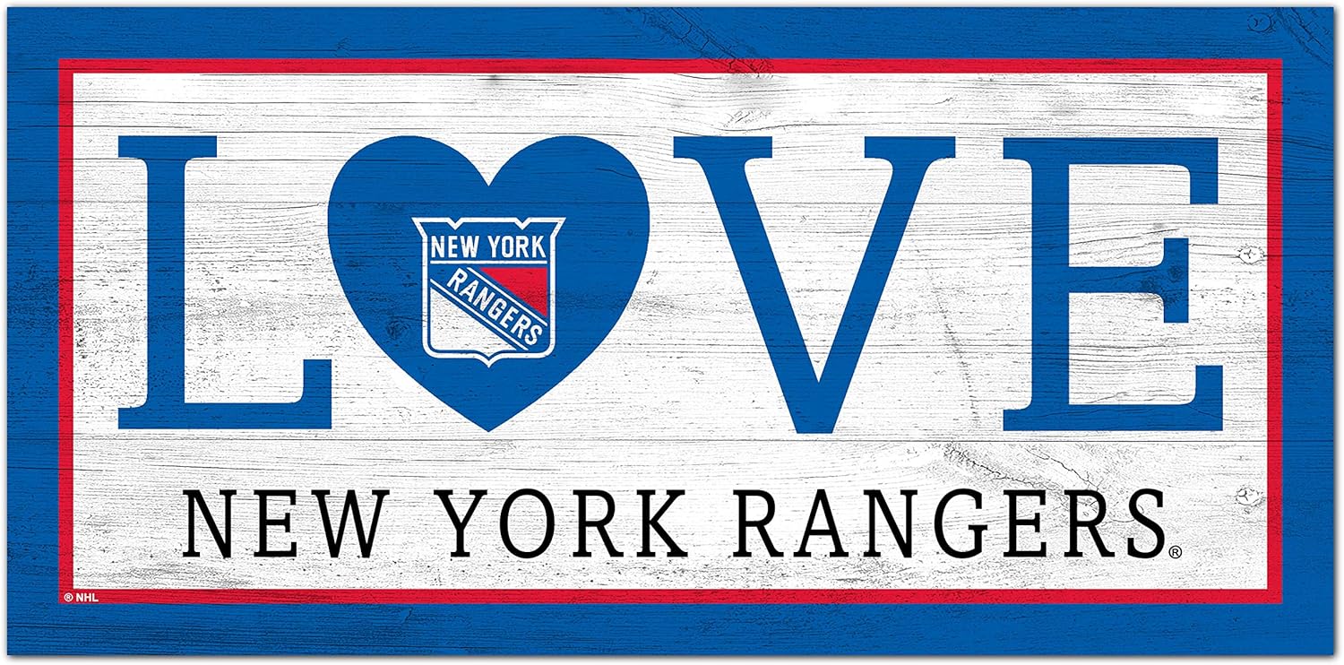 NHL New York Rangers Unisex New York Rangers Love sign, Team Color, 6 x 12