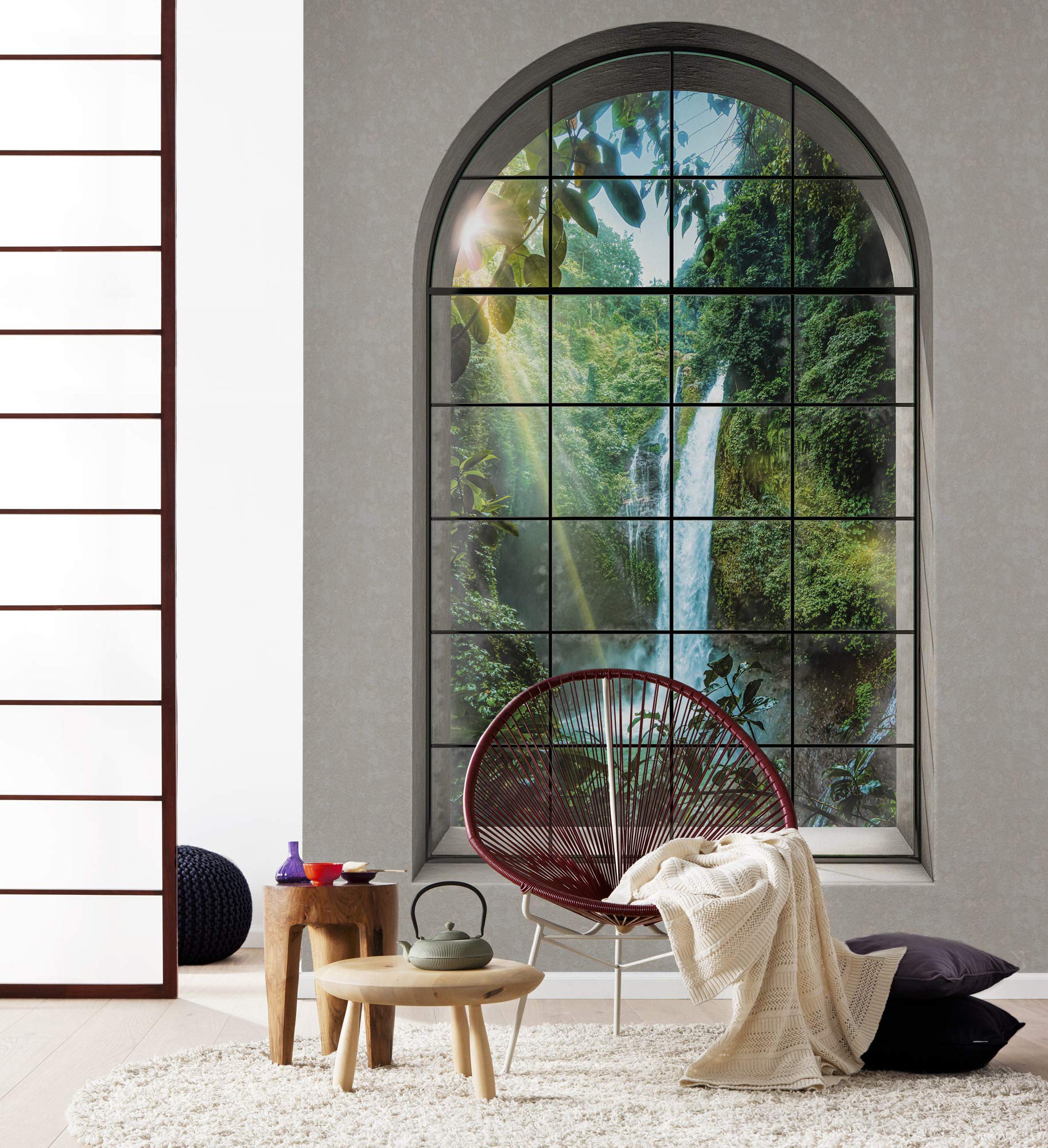 Papier peint design forêt tropicale pour salon et chambre moderne