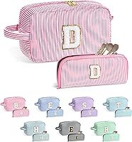 Vista 10 de YOOLIFE Regalos para niñas adolescentes – Bolsa de maquillaje con inicial personalizada, regalos de cumpleaños para mujeres, hermana, amiga, hija