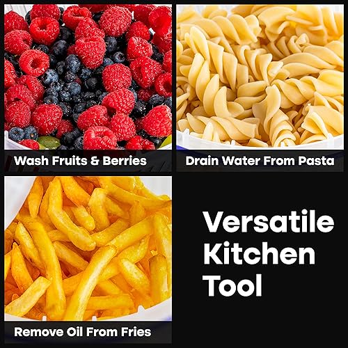 Miniatura 7 de lily&stone Molinillo de ensalada de bomba grande con drenaje, tazón y colador, giratorio de lechuga multiusos rápido y fácil, secadora de verduras,