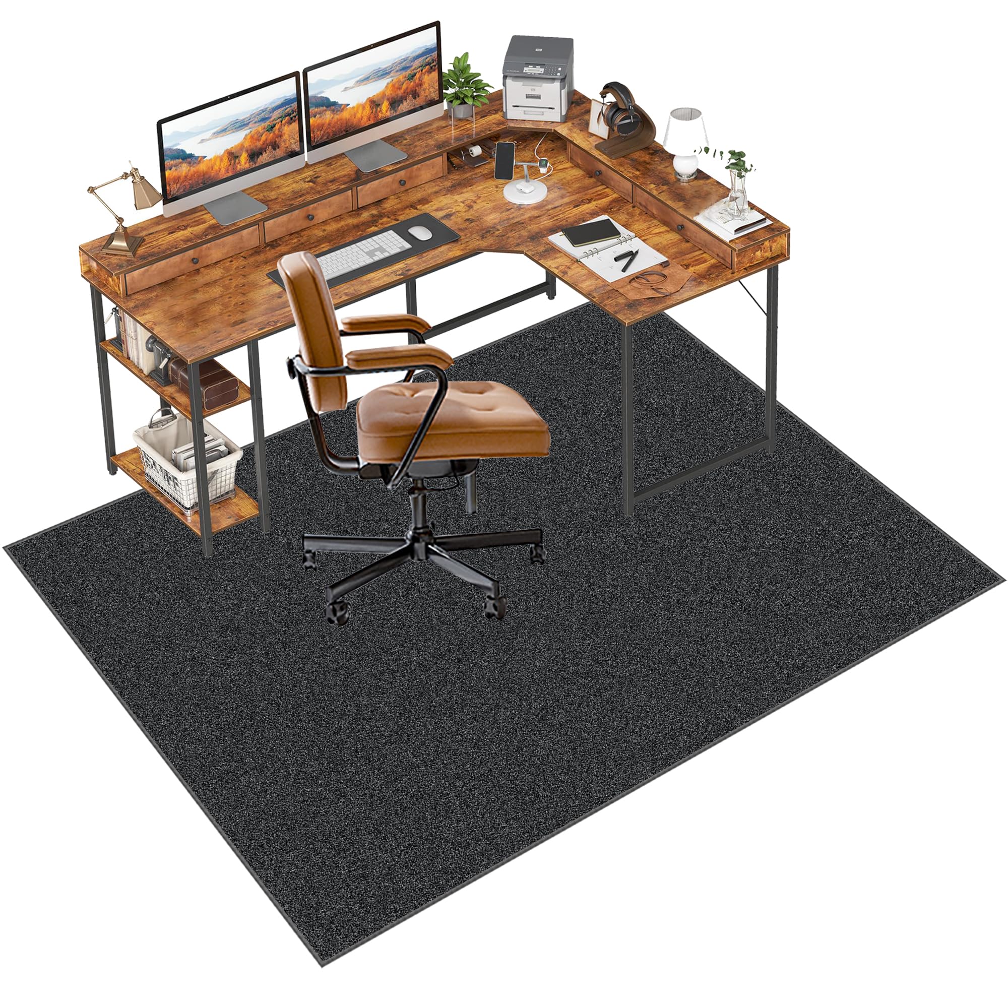 200 x 230 cm Gaming Bürostuhl Unterlage | Bürostuhl Unterlage | Bodenschutzmatte Bürostuhl | Bodenschutzmatte für Hartböden | Bodenmatte Stuhlunterlage | Schreibtischstuhl unterlage für Laminat