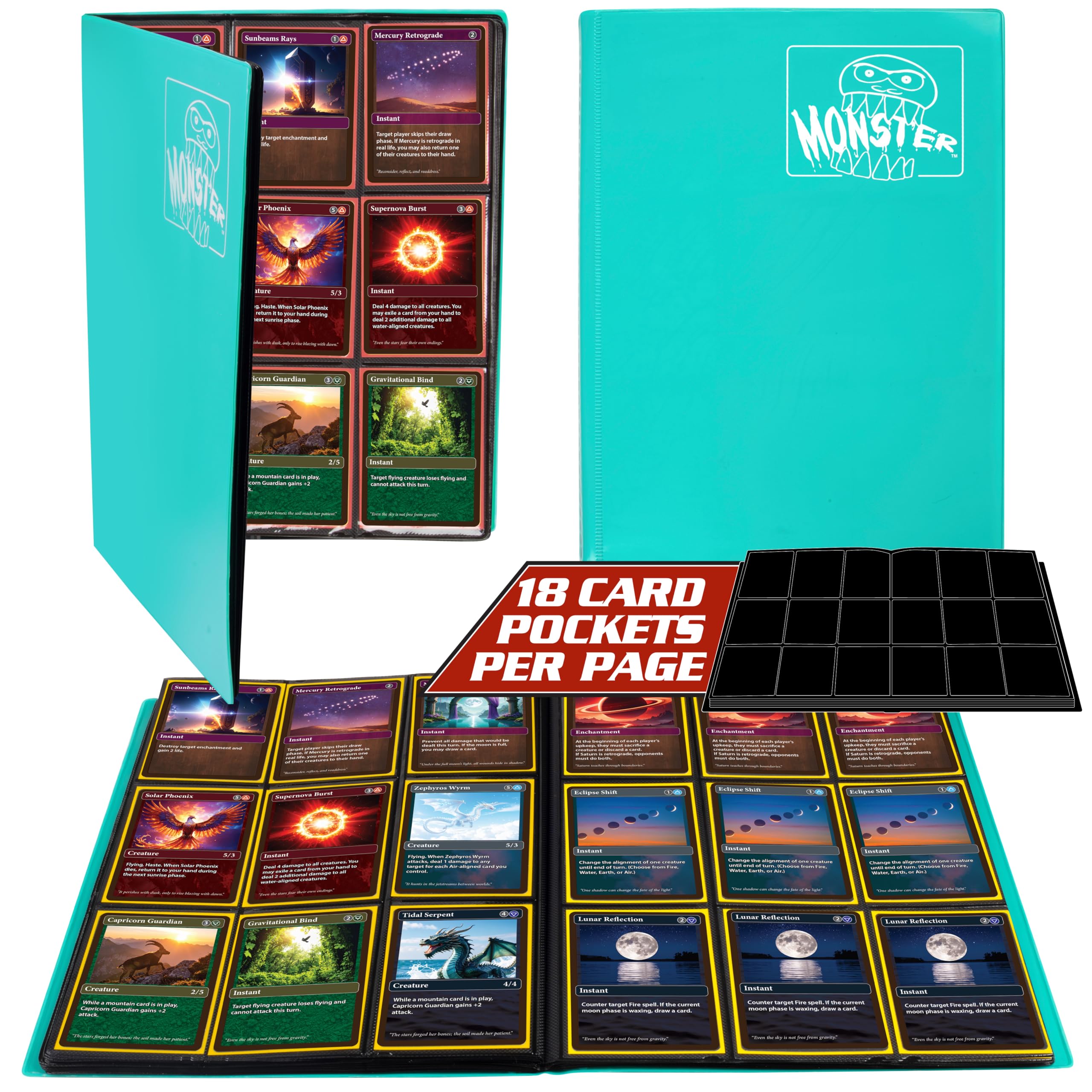Amazon.com: Monster 9 Pocket Trading Card Album- Matte Teal Binder