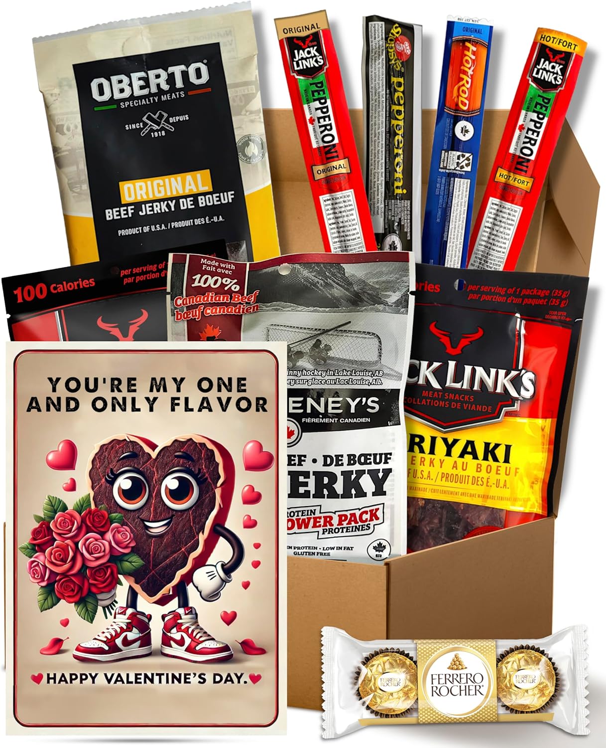 Valentines Day Gift for Him - Beef Jerky Gift Basket