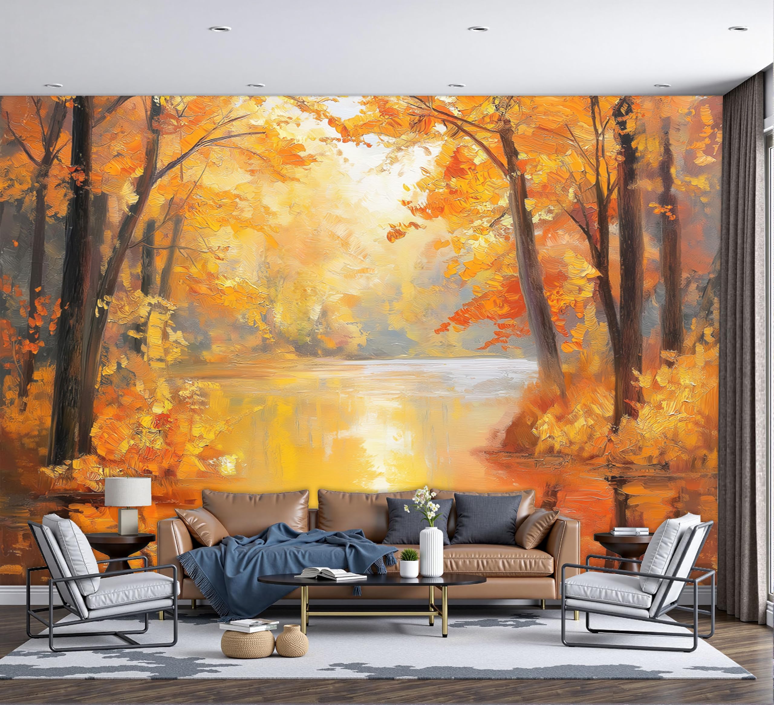 Papier peint panoramique forêt pour décorer un salon ou une chambre