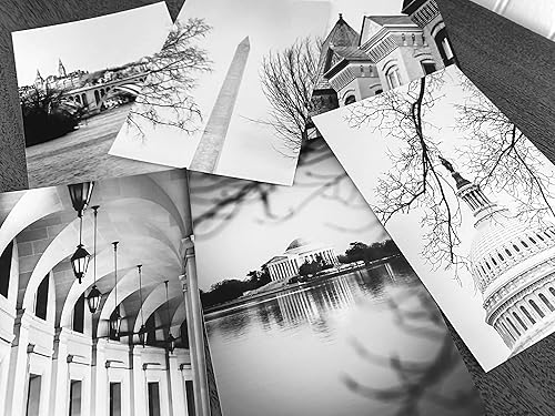 Miniatura 5 de Washington DC Art - Set of 6 Photography Prints - 5x7 inches - Unframed - Black and White Photography featuring the Jefferson Memorial, Washington