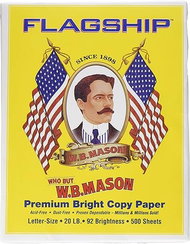 Flagship Papel de copia de WB Mason, 92 Bright, 20 lb., 500 hojas