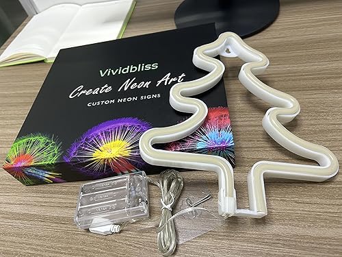 Miniatura 5 de Letreros de neón personalizados, árbol de luces de neón de 6 pulgadas, luz de neón LED grande personalizada, personalizable para decoración de