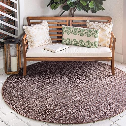Unique Loom - Alfombra colección de círculos abstractos, de transición para interiores y exteriores, beige, Polipropileno, CaféCarbón