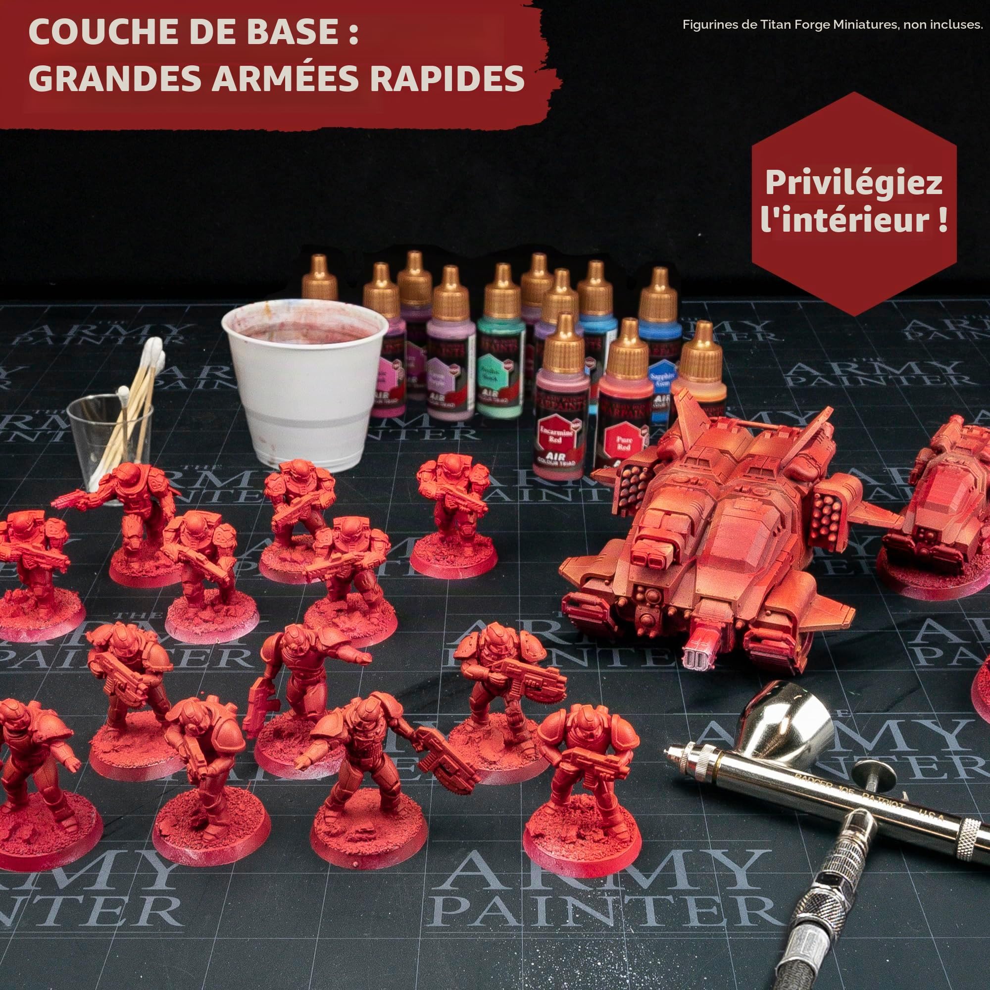 The Army Painter, Warpaints Air Mega Set Combo, 60 x 18 ml, aérographe