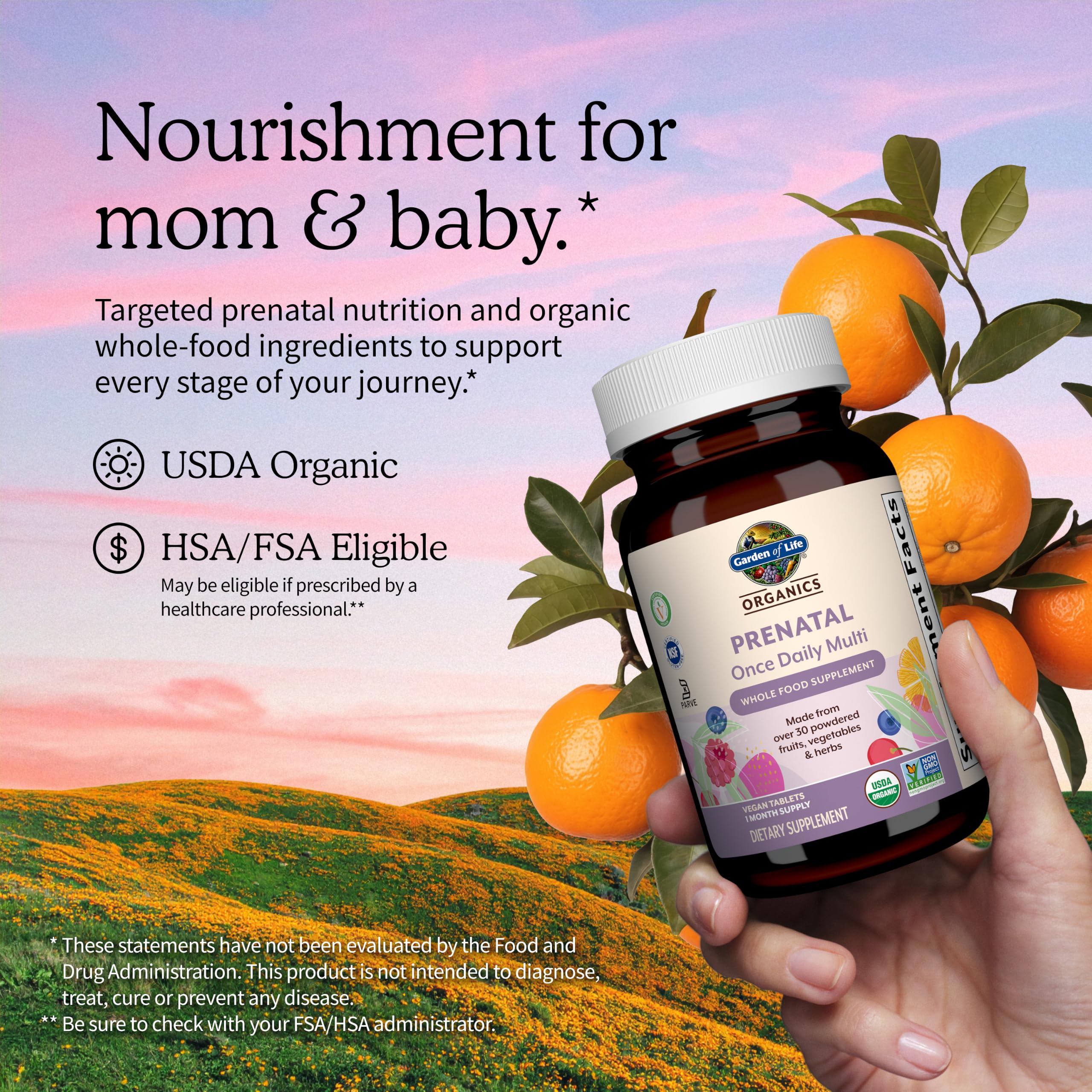 Garden of Life Organics Prenatal Once Daily Multivitamin, 90ct — Amazon image 3