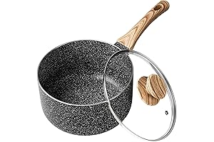 Sauce Pan with Lid by Michelangelo, the Nonstick, Granite Coating Cookware
