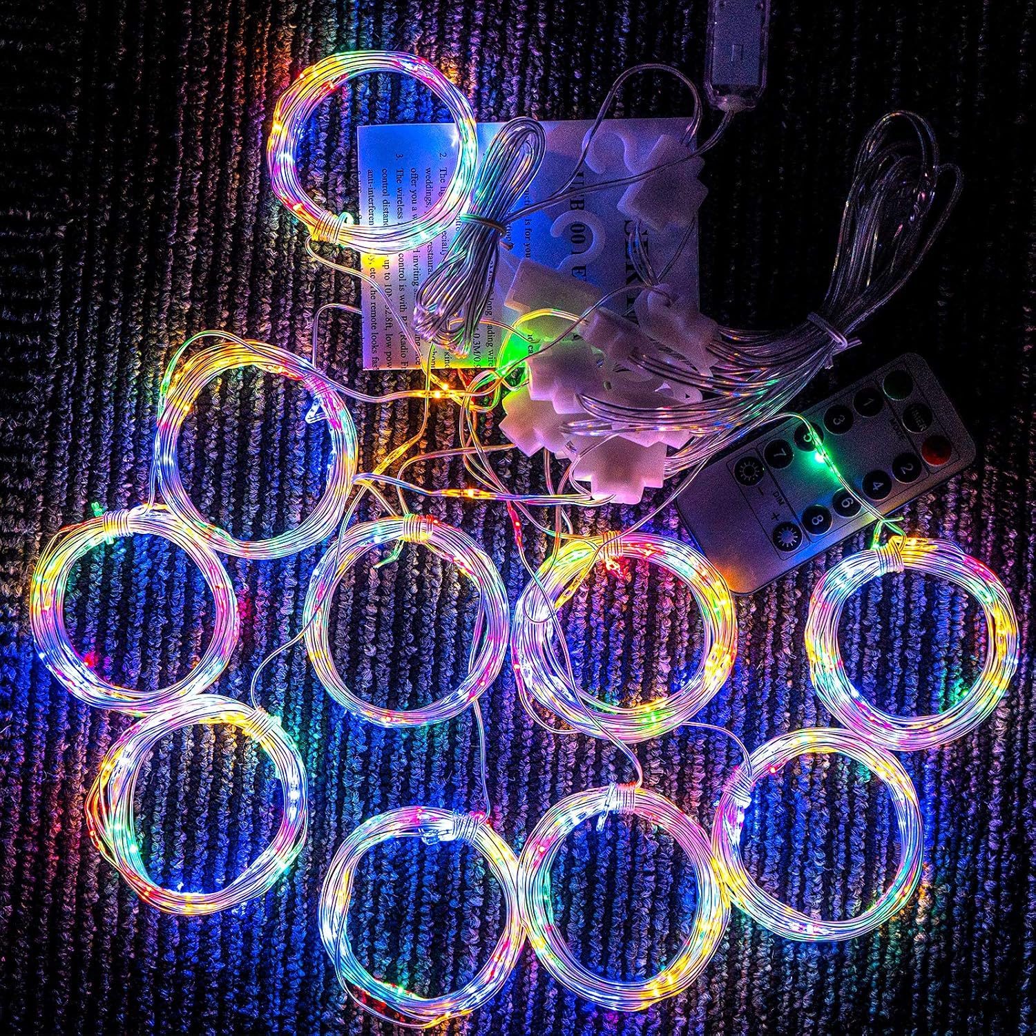 StillCool 300 LED Curtain String Lights (9.8 x 9.8 ft) 8 Modes Fairy Lights Remote Control USB Powered Waterproof Lights for Indoor Outdoor Christmas Bedroom Party Wedding Home Garden Wall Decorations