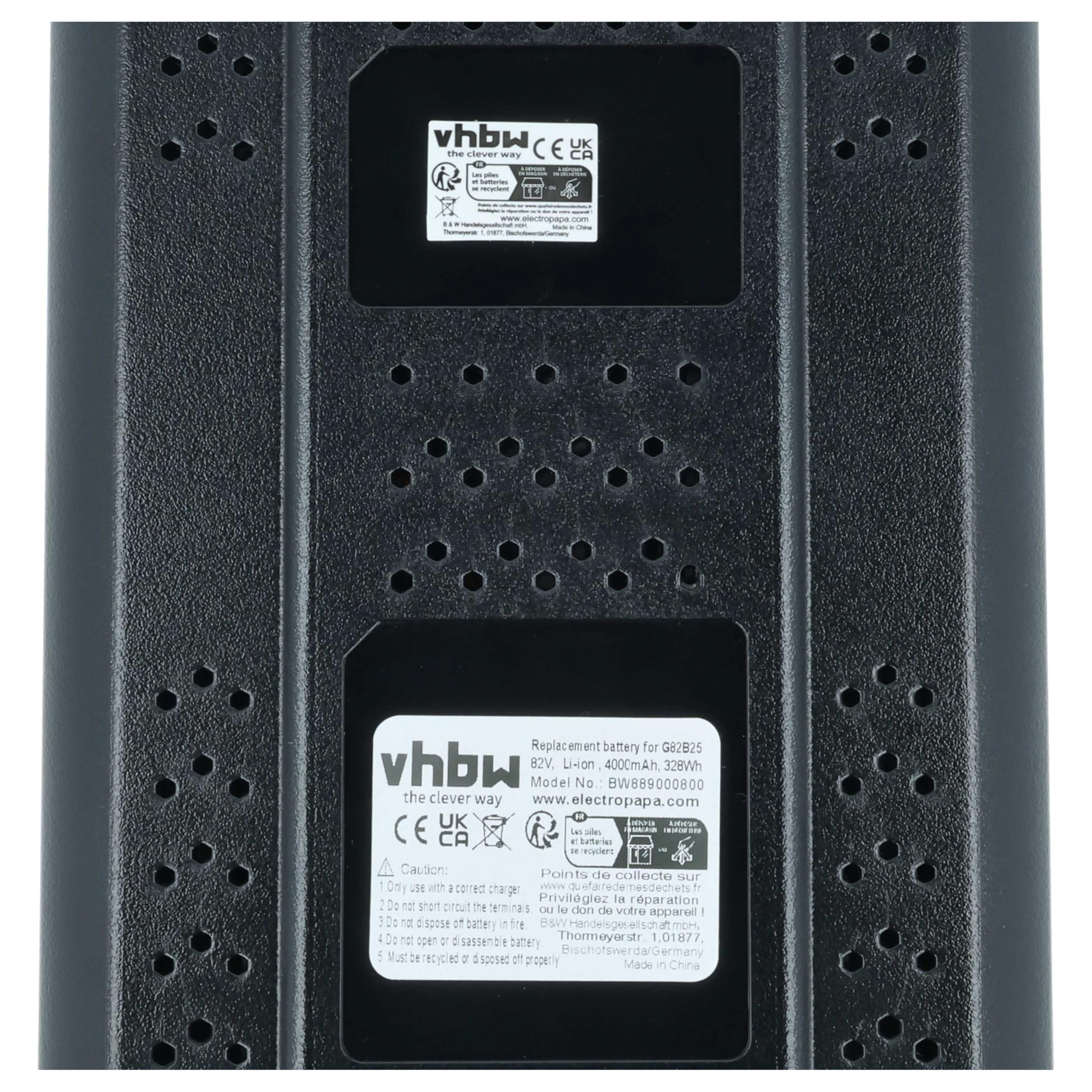 vhbw Batería Compatible con Greenworks 82T16, 82V GB500, G82LM51SP, GC82BC, GC82CS, GC82LM46 cortacésped Herramienta de jardín 4000mAh 82V Li-Ion