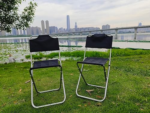 Miniatura 2 de Silla plegable de camping, silla portátil con respaldo, ultraligera para playa, césped, al aire libre, camping, mochilero, aleación de aluminio,
