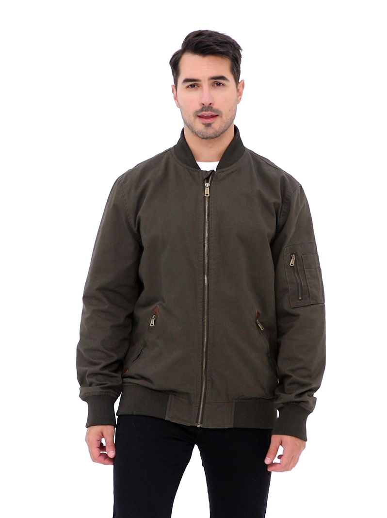 WenVen Men's Autumn Utility Working Wear Casual Bomber Jacket