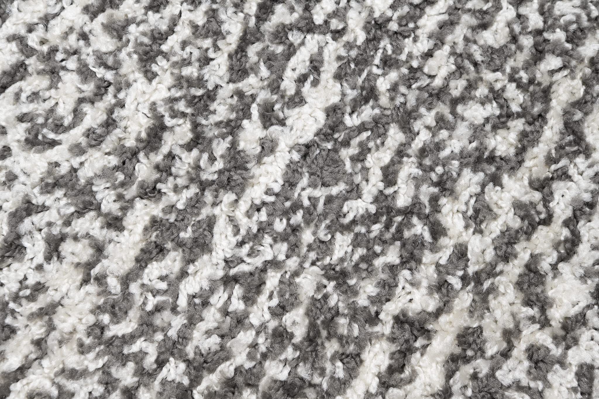 TAPISO Delhi Teppichläufer Hochflor Langflor Shaggy Creme Grau Modern Ethno Design Flauschig Wohnzimmer Schlafzimmer Flur Diele ÖKO-TEX 80 x 200 cm