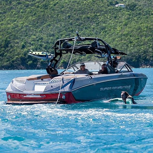 Miniatura 4 de ZUP Cuerda de remolque para rodillera con asas de EVA texturizadas y línea principal ajustable para tablas de deportes acuáticos, rodilleras,