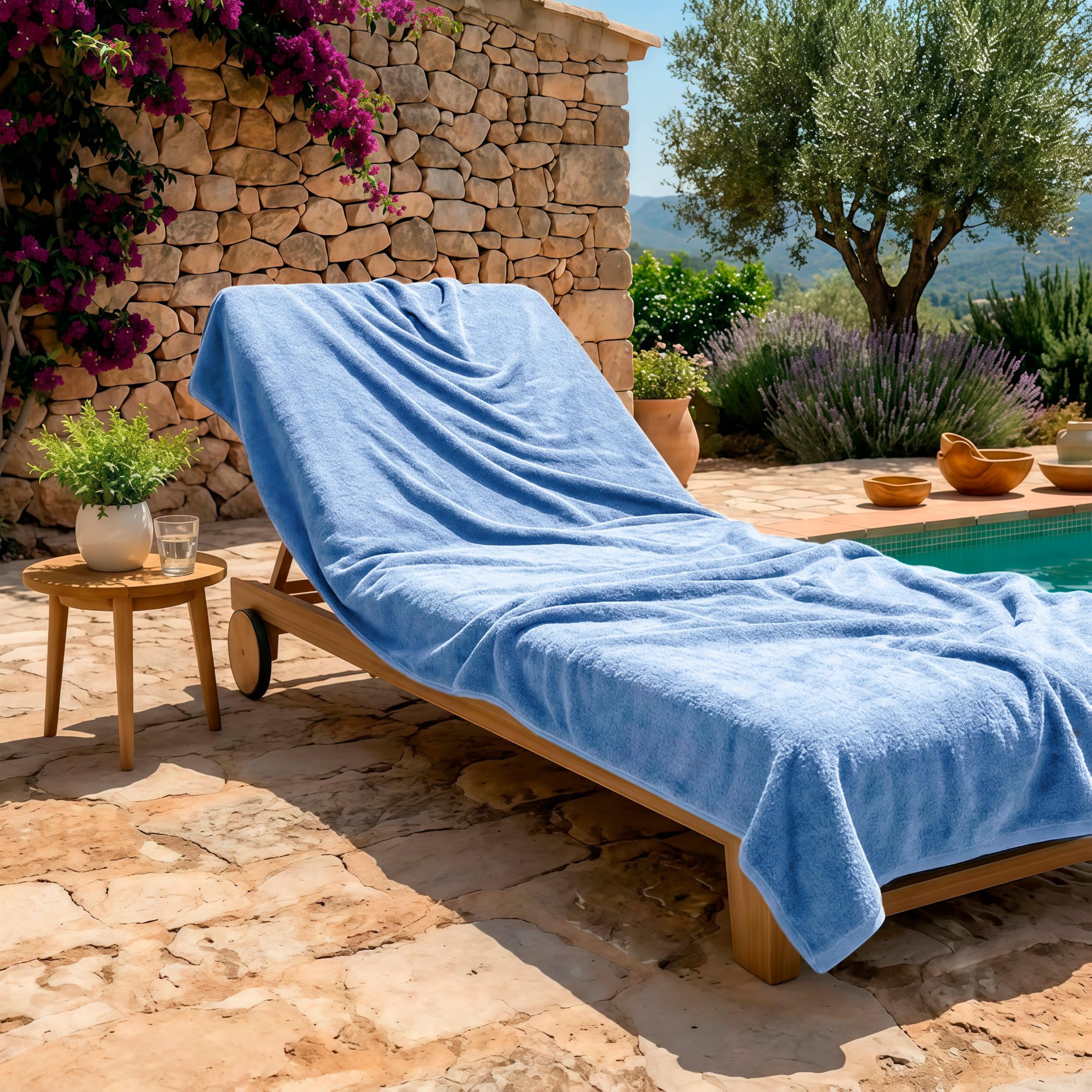 altego Asciugamano da bagno Grande 100x200 cm - Telo doccia in 100% cotone premium - Asciugamano Grande doccia 100x200 - Telo spugna morbido assorbente - Telo sauna spa mare (Blu)
