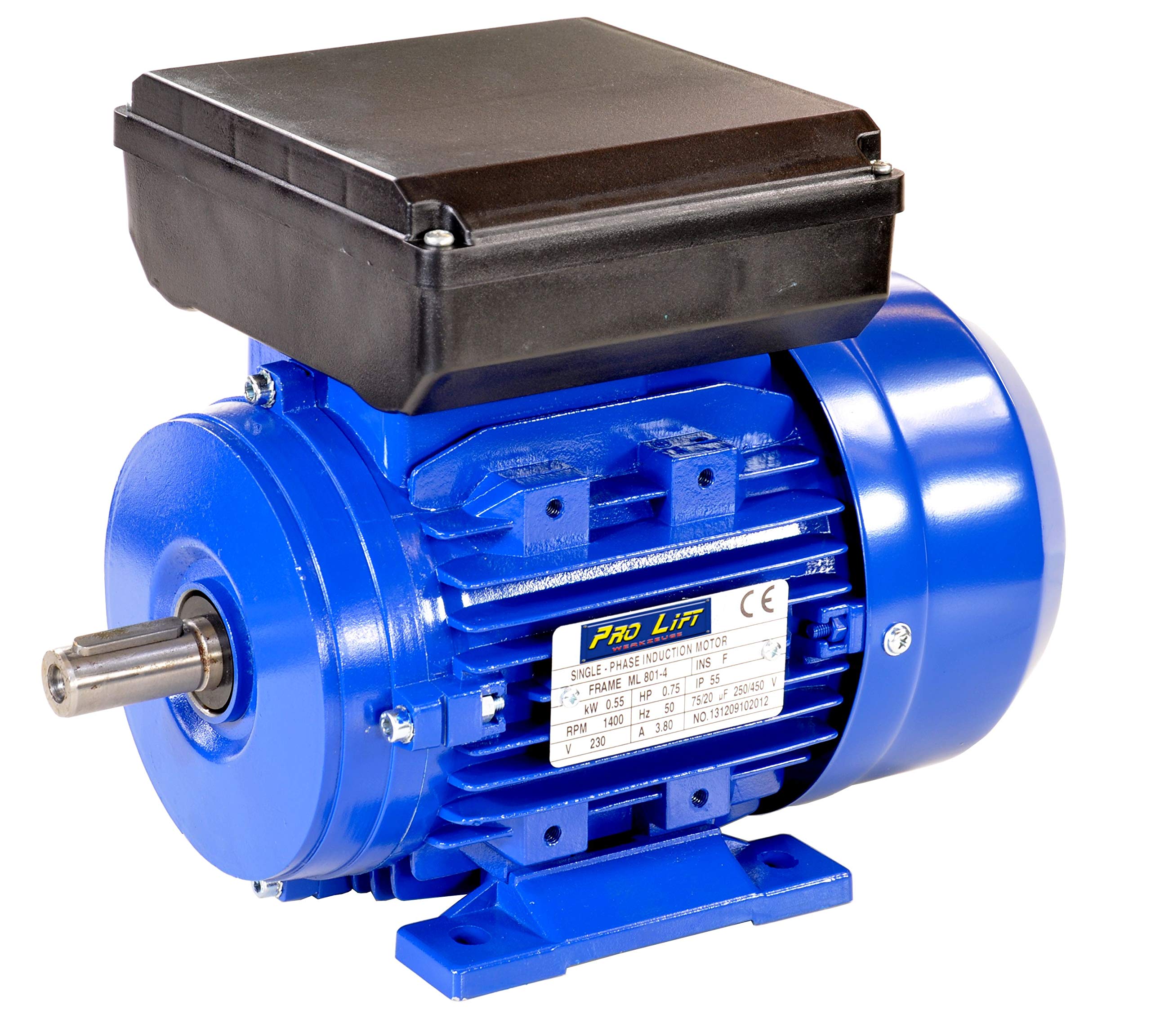 Motor de corriente trifásica de 1 fase, 0,55 kW, 230 V, motor eléctrico, 1400 rpm, motor industrial eléctrico, B3, 550 W, corriente de 550 W, 230 V