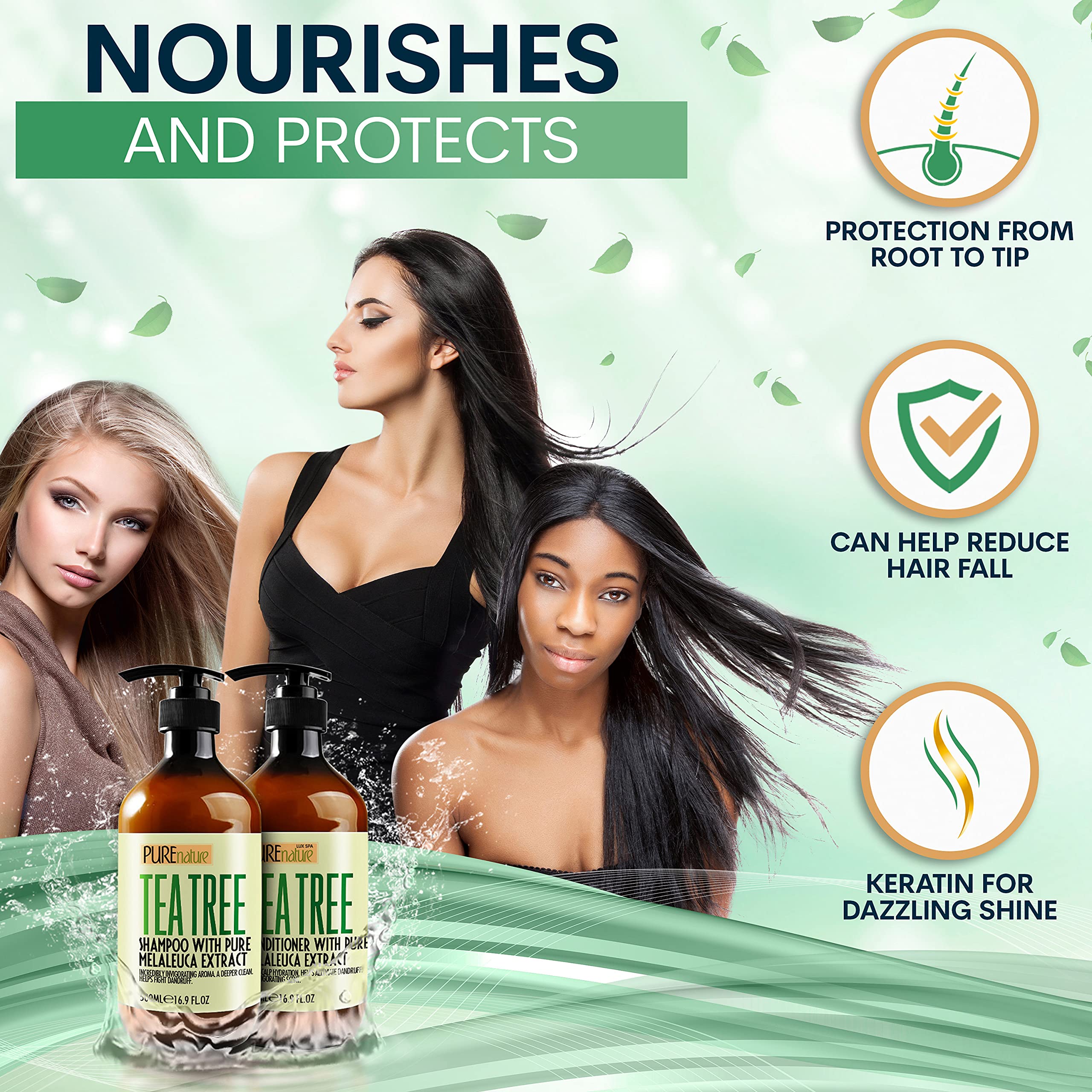 Buy Tea Tree Oil Shampoo and Conditioner Set Sulfate Free Anti