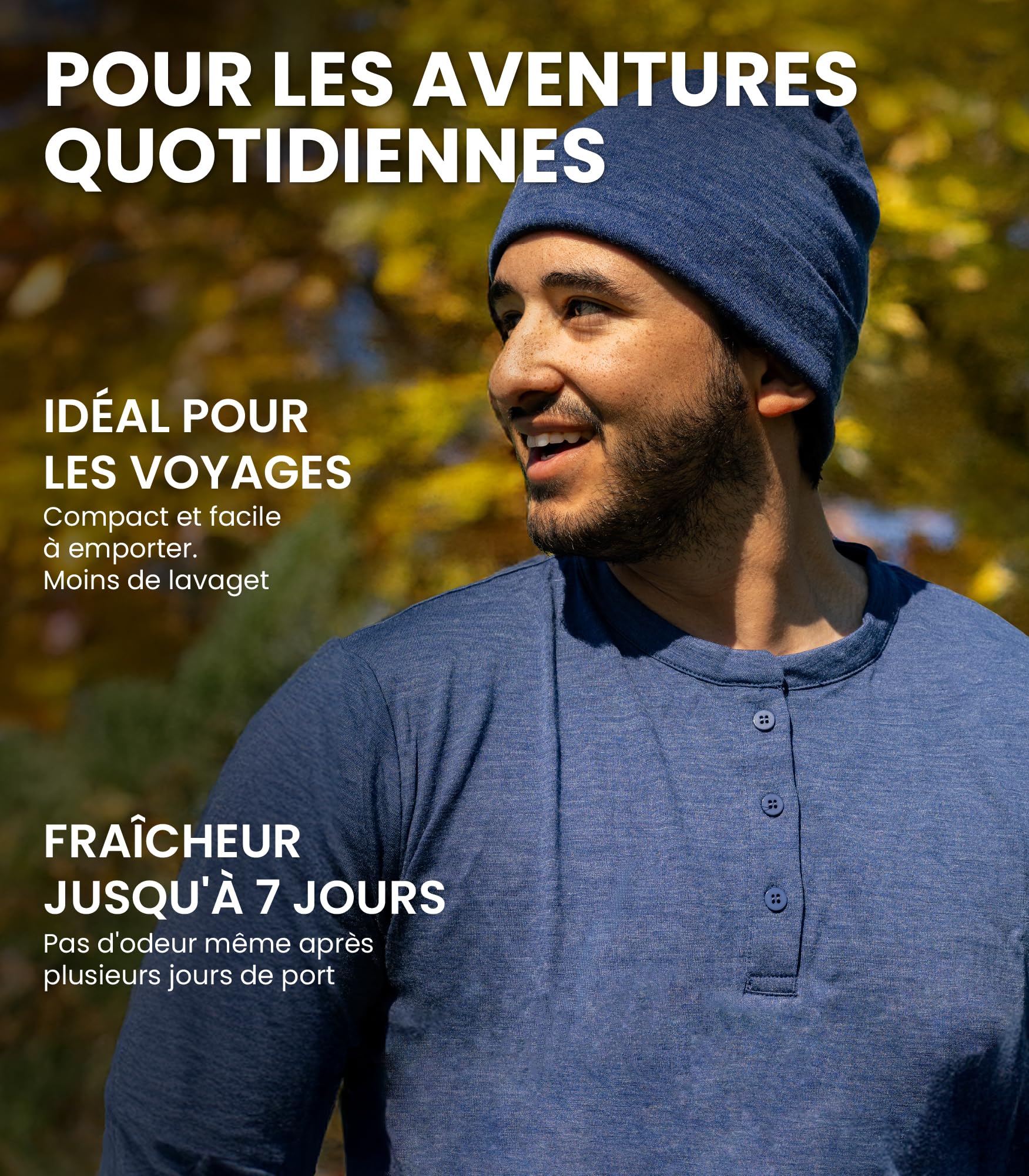 Merino.tech sous Vetement Thermique Homme Laine Merinos - 100% Pull Merinos pour la Randonnée et la Chasse