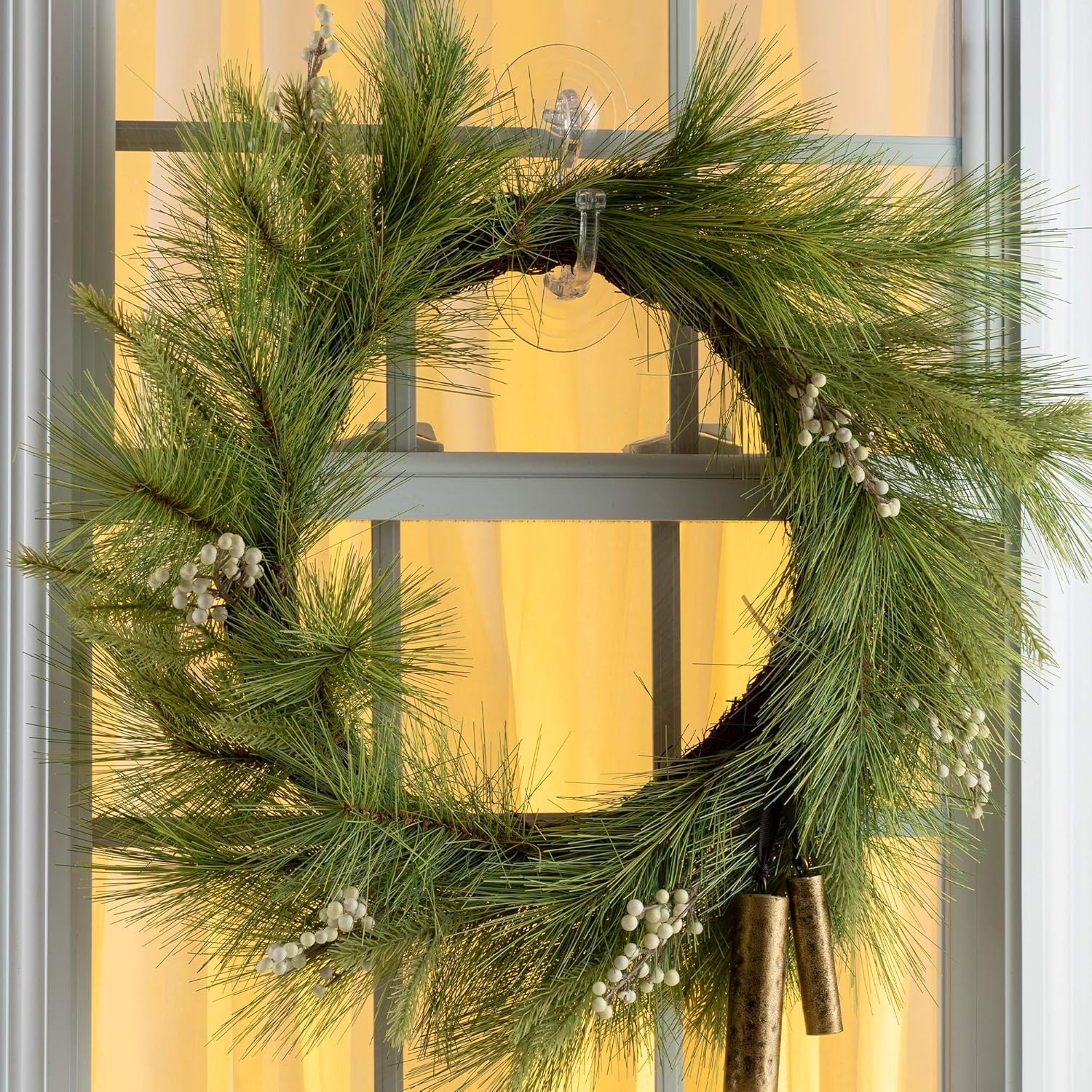 SEWANTA Christmas Wreath Hanger for Glass Front Door - Giant Suction Wreath Hanger, Hang Large or Heavy Wreaths Securely on Glass Doors and Windows up to 20 Lbs - Heavy Duty Wreath Holders - USA Made : Home & Kitchen