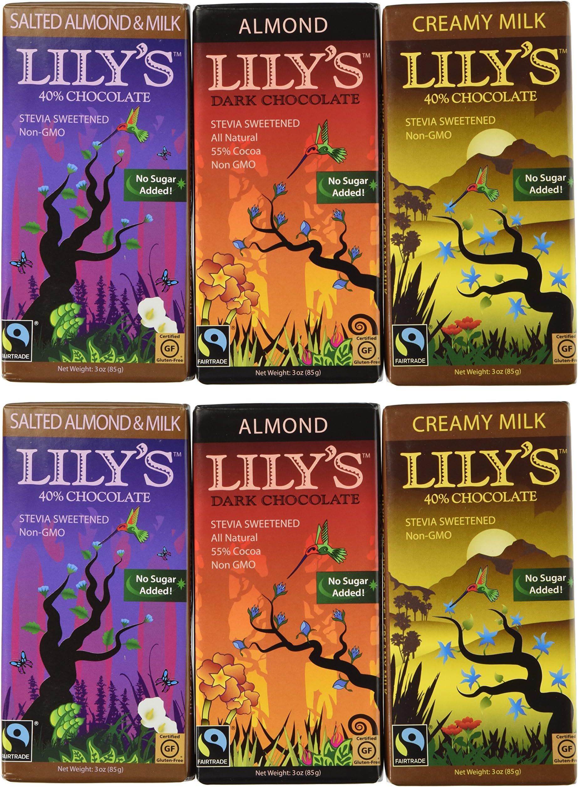 Lily's Sweets Stevia-Sweetened Chocolate 3-Flavor Variety Pack (Original Version)
