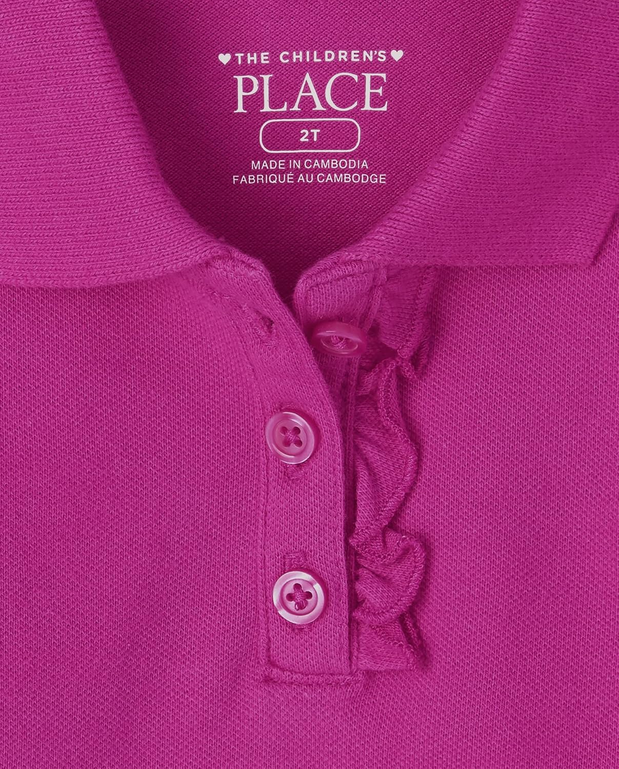 The Children's Place Girls' Long Sleeve Ruffle Pique Polo - Image 2