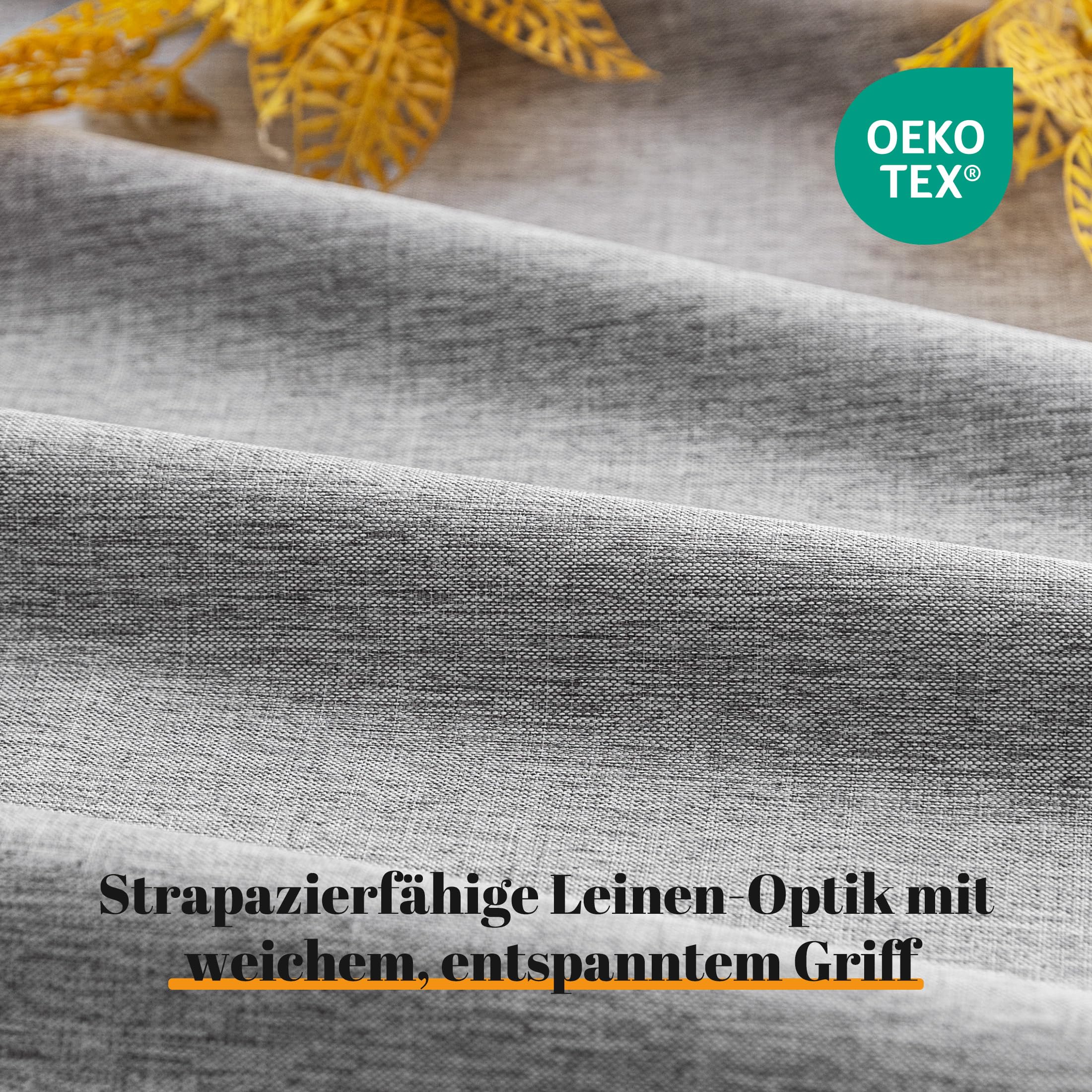 Sonive 100% Blickdichte Vorhänge mit Ösen Gardinen 2 Stück H300xB145cm | Thermovorhänge Leinenoptik Verdunkelungsvorhänge für Schlafzimmer Wohnzimmer Grau
