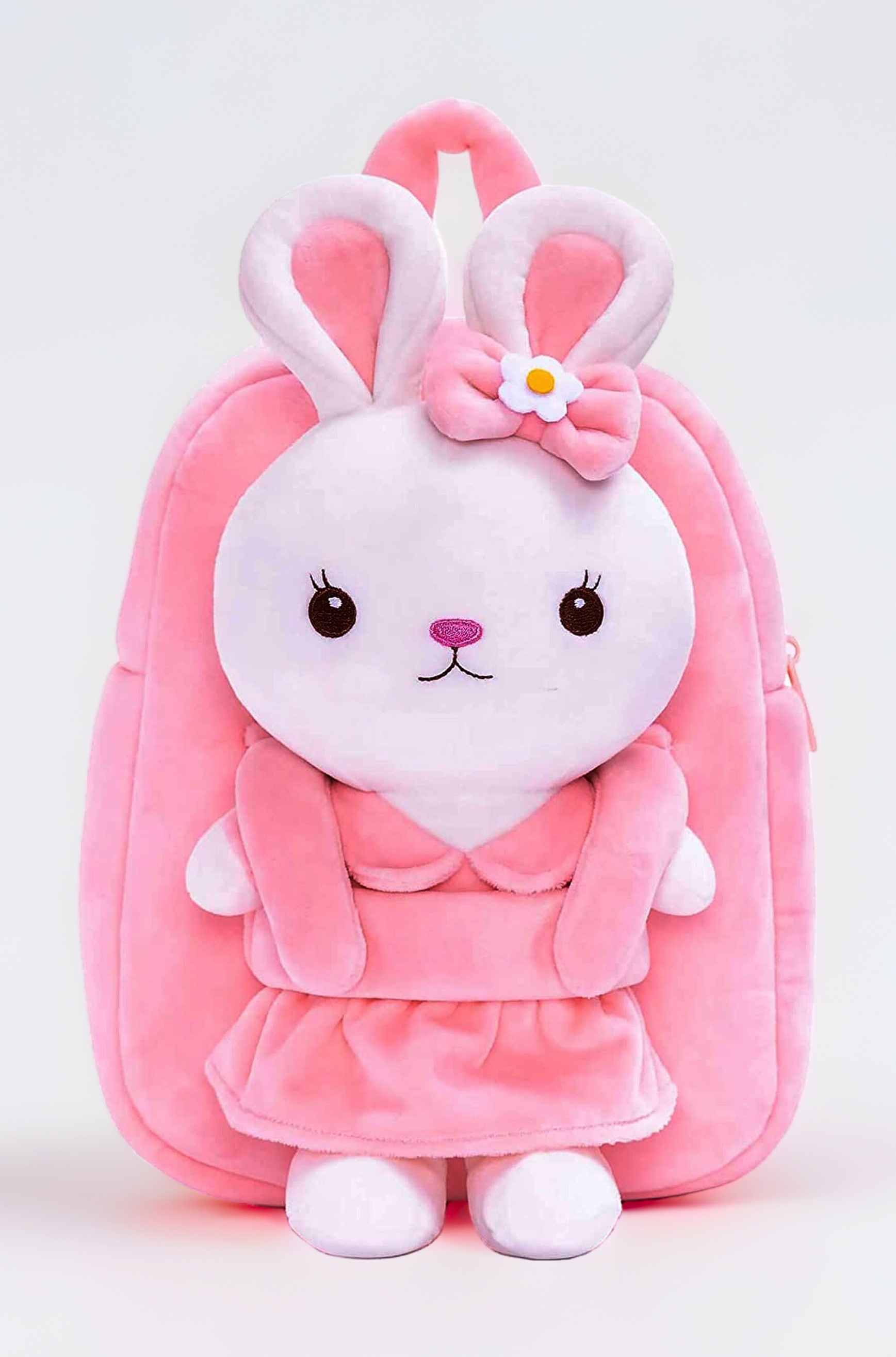 Kids Velvet School Bag Plush Cute Backpack Baby Girl Preschool Travel Bags Ideal for Baby Girl & Boy Picnic Carry Travelling Bags (2-5 Years)