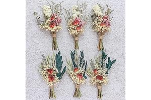 6-Piece Mini Dried Flower Bouquet Embellishment, Embellishing Bridesmaid Gifts