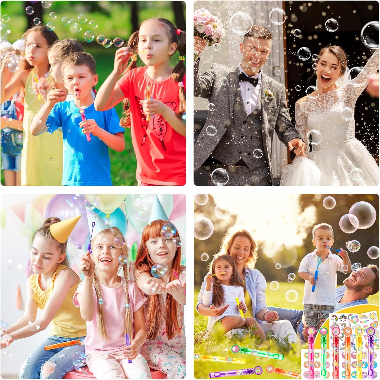 24PCS Cute Unicorns DIY Bubble Wands Party Favors for Goodie Bag Fillers Pinata Stuffers Mini Bubble Bulk Smiley Birthday Party Supplies Toys Gifts Class Prizes Toddlers Girls - Image 7