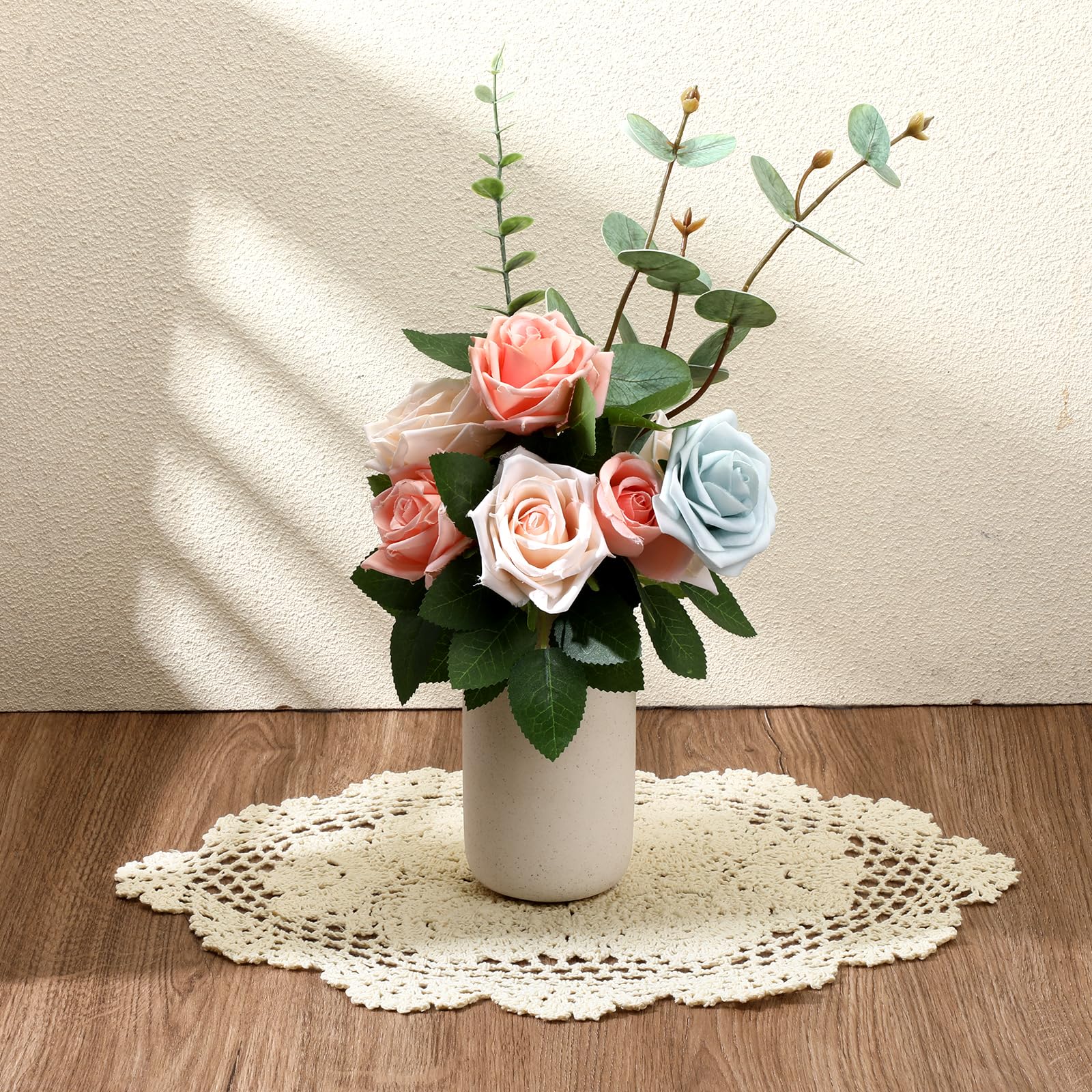 2 Pcs Crochet Doilies Cloth Oval Beige Doilies for Furniture 12X17 Inch Doiliess Fabric Crochet Cotton Doily Table Doiliess for Table