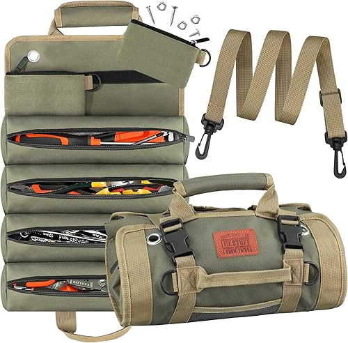 Bolsa de herramientas enrollable, regalos para papá, relleno de calcetines de Navidad, organizador de almacenamiento de herramientas vacías,