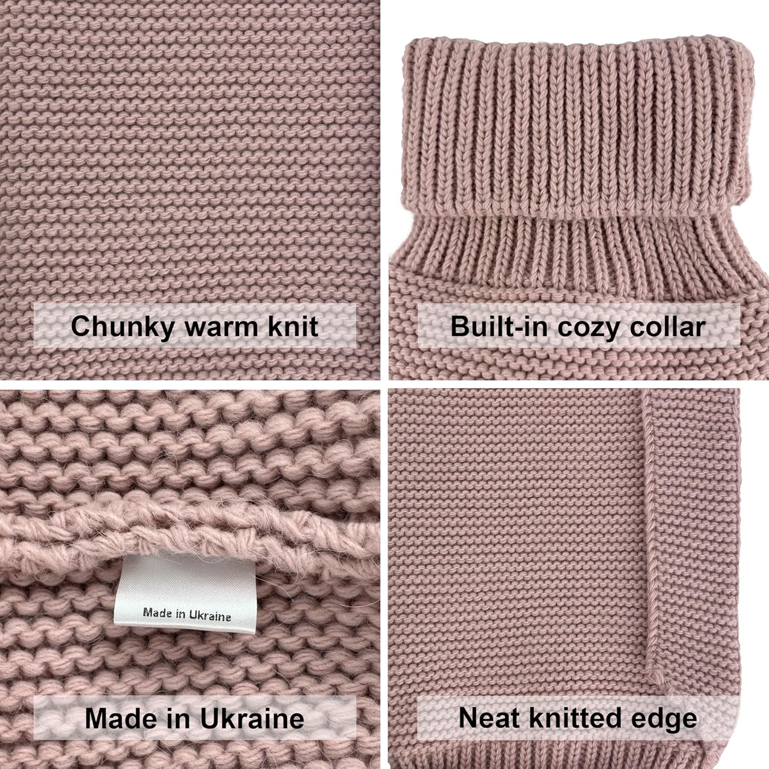 Knit Hooded Scarf for Women - Wool Balaclava Hood Detachable with Neck Gaiter - Hat Scarf Combo - Image 5