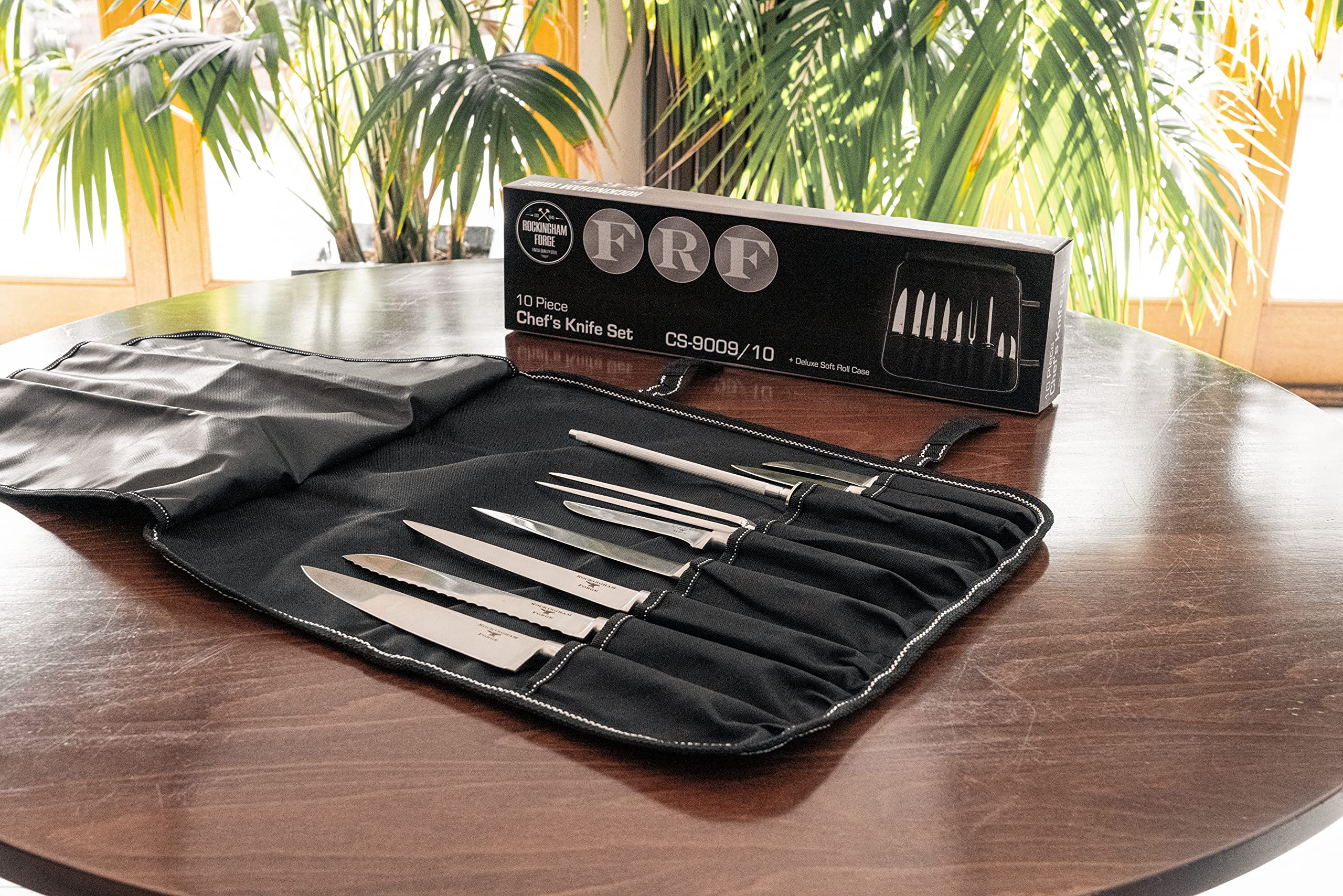 Rockingham Forge Juego de Cuchillos Profesionales de Cocinero, Contiene 9 Cuchillos de Cocina y 1 Estuche Para Cuchillos, CS-9009/10