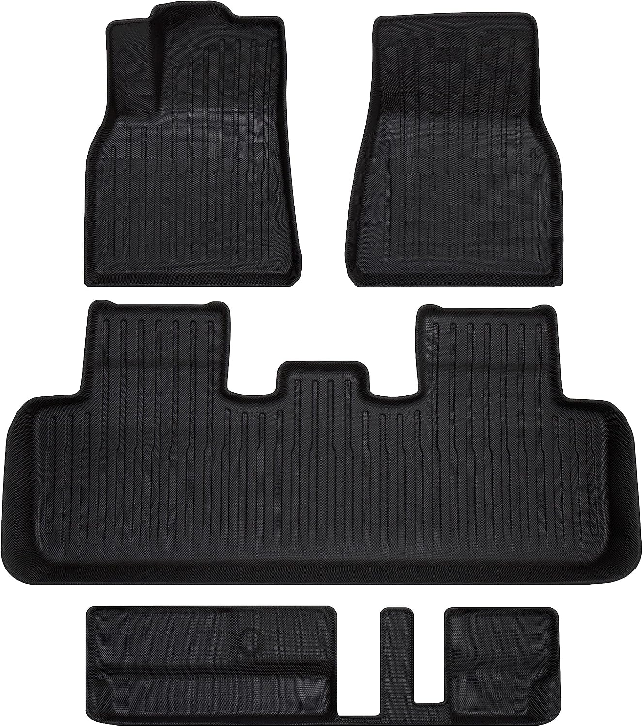 Compatible with All-Weather Floor Mats for Tesla Model Y 7-Seater (2020-2026) – Waterproof, Anti-Slip Liners for 1st, 2nd, & 3rd Row