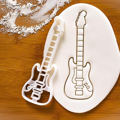 Miniatura 7 de Juego de 3 cortadores de galletas de guitarra (diseños acústico, eléctrico, bajo), 3 piezas - Bakerlogy