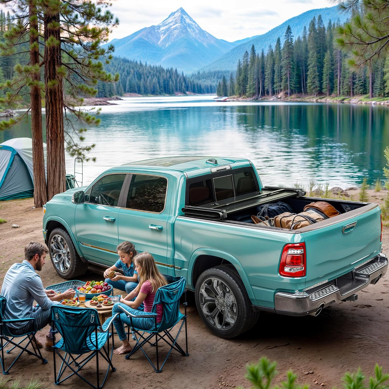 Soft Tri-Fold Truck Bed Tonneau Cover Fit for Dodge Ram 1500 2009-2026 (Incl. Classic & New) 5.7 ft Bed Without Rambox